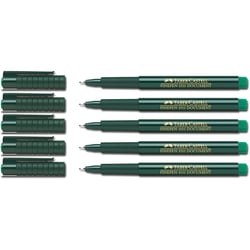 Lot de 5 Feutres extra-fins - FABER-CASTELL - Pointe 0,4 mm - Vert - FINEPEN 1511