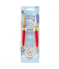Aiguilles à tricoter circulaires fixes 80 cm Bois Flair Du N°3 au 10 - Pony taille n°10