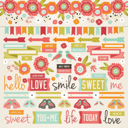 Feuille 30,5cm x 30,5cm de stickers spring bloom KAISERCRAFT
