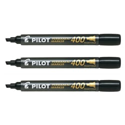 Lot de 3 marqueurs permanents - PILOT - Pointe biseau large - Noir
