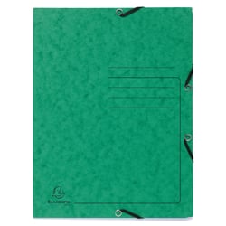 Chemise à élastique 3 rabats carte lustrée 355gm2 - A4 - Vert - x 25 - Exacompta