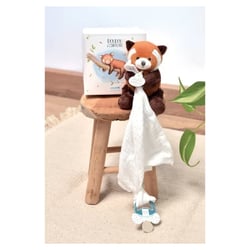 Doudou attache sucette peluche panda roux - 12 cm - Unicef