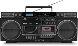 Ghetto Blaster MEDION - Vintage - DAB+ - CD/Cassette/USB/MP3 - 2x10W RMS - Noir