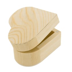 Boite en bois coeur 9.5 x 8.3 H 5.5 cm