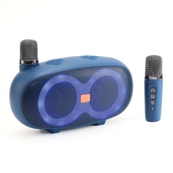Enceinte Bluetooth LED Flash Sans Fil Pour Karaoké Avec Micro Clair Puissance 8W Autonomie 3h Bleu YONIS