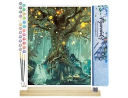 Peinture par Numéro Figured'Art - Arbre féérique - Kit de Loisir Créatif DIY Numéro d'Art Complet - 40x50cm toile roulée + châssis en bois à monter