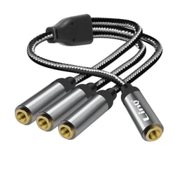 LinQ Splitter Audio 1x Entrée Jack 3.5mm Femelle vers 3x Sortie Jack 3.5mm Femelles Gris