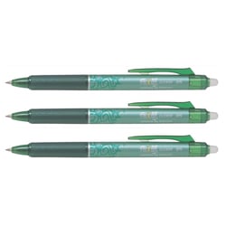 Lot de 3 Stylos Roller Rétractables Frixion Ball Clicker Pointe Fine Vert