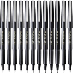 Lot de 12 feutres extra fins - PILOT - Fineliner - Pointe ogive 0,4 mm - Noir