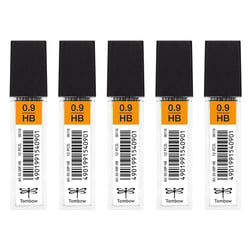 Mine pour porte-mine TOMBOW - Pointe 0,9 mm - Dureté HB - Lot de 5 étuis de 12 mines