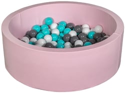 Piscine à balles Aire de jeu + 150 balles rose blanc,gris,turquoise - Velinda