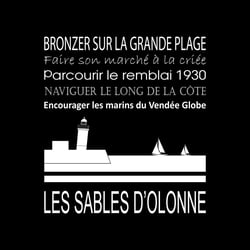 Tableau sur toile les sables d'Olonne noir 30x30 cm