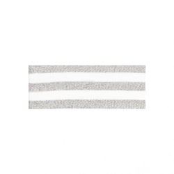 Bobine 25m Galon bandes argent/blanc