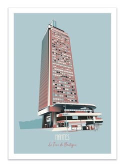 Affiche 50 x 70 cm -  Nantes - Tour de Bretagne - Artmoric
