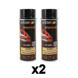 Lot 2 sprays de peinture pelable - Sprayplast - noir brillant - Motip