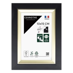 Cadre photo Actual noir doré 10x15 cm