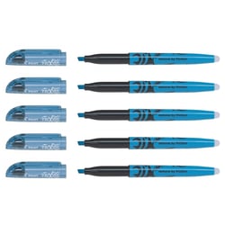 Lot de 5 surligneurs effaçables pointe biseautée - PILOT FRIXION Light - Bleu