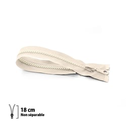 Fermeture éclair Z53 - moulée 6mm Non séparable - 18 cm