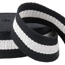 Film 25m sangle bicolore  30mm Noir/Blanc