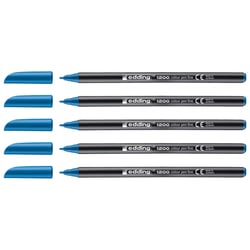 Lot de 5 feutres de coloriage pointe fine 1 mm - EDDING - Bleu clair - 1200