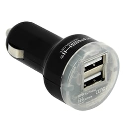 Akashi Chargeur Allume-cigare 2xUSB 2.4A Smartphones et Tablettes Noir