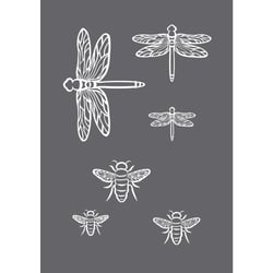 Pochoir de sérigraphie Insectes A5, 1 pochoir+1 spatule,