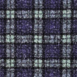 Tissu Fausse fourrure Bouclette Glenn carreaux bleus sur fond Violet - Au mètre