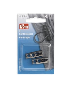 Lot de 2 arrêteurs de cordon 2 trous métal - Blocage lacet et cordon ajustable - Prym Gris Anthracite