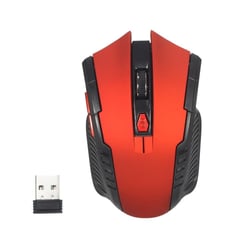 Souris Sans Fil 1600DPI 6 Boutons Réglable Portable Pour Bureau Rouge YONIS