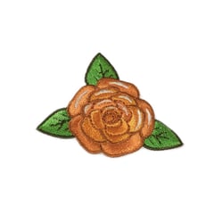 Ecusson thermocollant rose orange 4cm x 4,5cm
