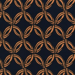 Tissu Crêpe de Viscose Circles sur fond Bleu marine