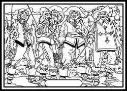 Tableau velours a colorier les quatre mousquetaires Sericolor