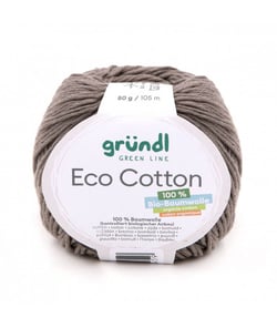 Pelote de coton organique ECO COTTON - Gründl 08 Gris