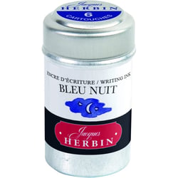 6 cartouches d'encre - Bleu nuit - Pour stylos plume et roller - Herbin