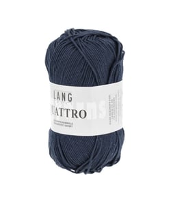 Fil à tricoter 100% coton QUATTRO - Lang Yarns 25 Bleu