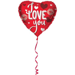 Ballon Aluminium Hélium Coeur I Love You - 45 cm
