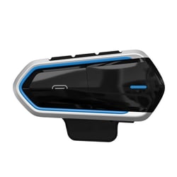 Ecouteurs Bluetooth Moto Sécurisés Musique Stéréo Étanche Longue Autonomie Bleu YONIS