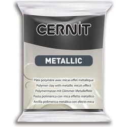 Pâte polymère - Opaque - A cuire - Pâte à modeler - Hématite - Bloc de 56g - Cernit - Metallic