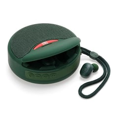 Enceinte Bluetooth 2-en-1 & Casque Sans Fil Autonomie 10m Fonction Mains-Libres FM Vert YONIS