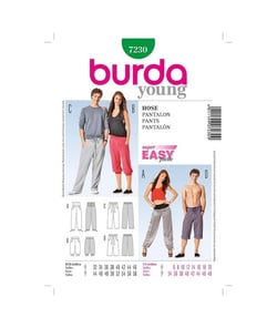 Patron N°7230 Burda Young : Pantalon taille n°FR 32-46