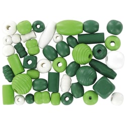 MégaCréa DIY - Perles en bois 0,5 à 2 cm Assortiment vert 50 pièces