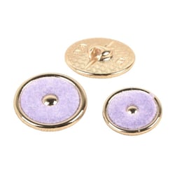 Lot de 6 boutons ronds colorés violet lavande