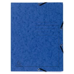 Chemise à élastique 3 rabats carte lustrée 355gm2 - A4 - Bleu - x 25 - Exacompta