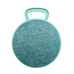 Mini Enceinte Bluetooth Portable Rond Texturé Tissu Avec Support Appel Mains-Libres Et Carte TF Vert YONIS
