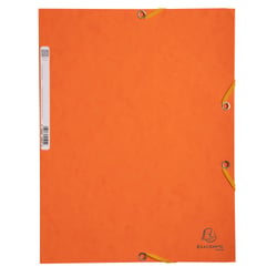 Chemise 3 rabats à élastiques carte lustrée 400g/m2 - A4 - Orange - x 25 - Exacompta