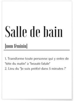 Affiche Définition Salle de bain | A3 : 29,7x42cm