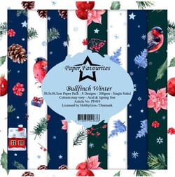8 papiers scrapbooking 30 x 30 cm Paper Favourites BULLFINCH WINTER