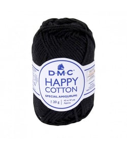 Pelote de 20Gr - coton spécial Amigurumi HAPPY COTTON - PPSC - Oeko Tex- Dmc 775 Noir