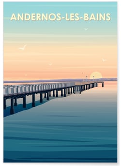 Affiche ville Andernos-les-Bains | A3 : 29,7x42cm