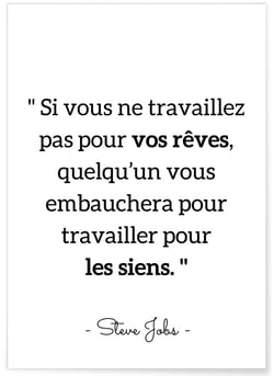 Affiche S.Jobs : 'Si vous ne travaillez pas pour vos rêves...' | A3 : 29,7x42cm